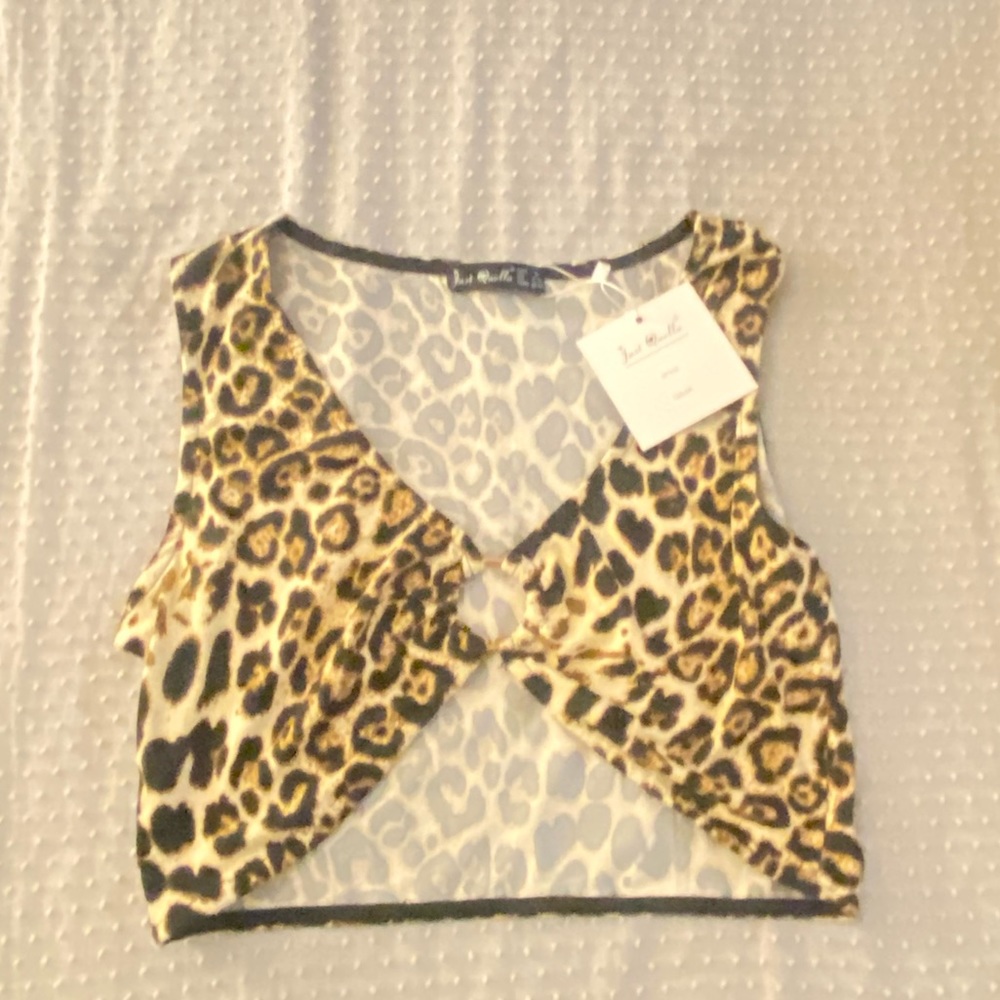 Cheetah print tank top cropped